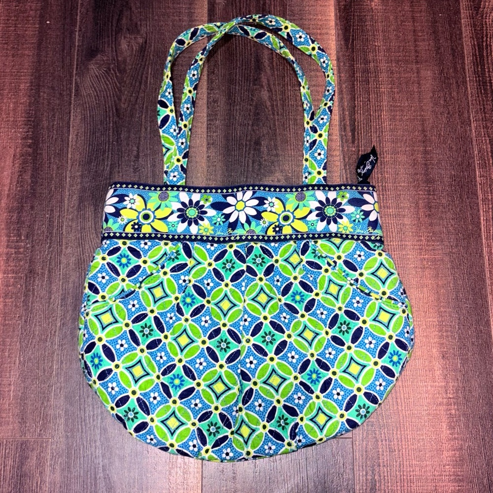 Vera Bradley Floral Blue and Green Shoulder Bag